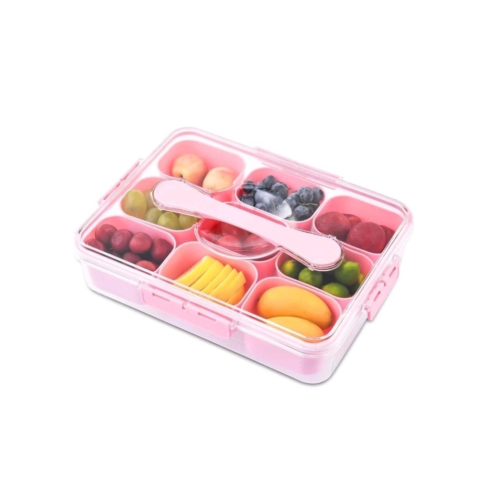 Divided Serving Tray with Lid Veggie Tray with Lid and Handle, Multi-Purpose s10